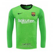 Camiseta Barcelona Portero 2020-2021 Manga Larga Verde