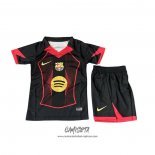 Camiseta Barcelona Special 2025-2026 Nino Negro Rojo
