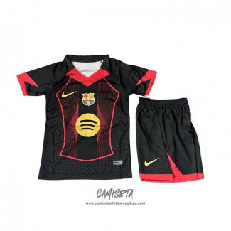 Camiseta Barcelona Special 2025-2026 Nino Negro Rojo