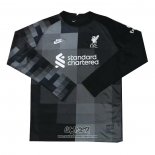 Camiseta Liverpool Portero 2021-2022 Manga Larga Negro
