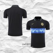 Camiseta Polo del Inter Milan 2022-2023 Negro y Azul