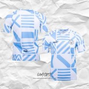 Camiseta Pre Partido del Manchester City 2022 Azul y Blanco