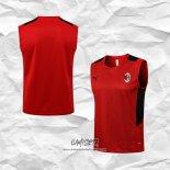 Camiseta de Entrenamiento AC Milan 2021-2022 Sin Mangas Rojo