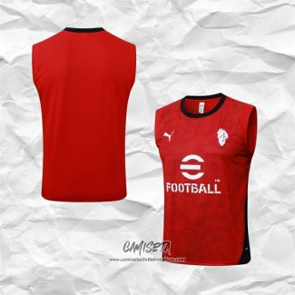 Camiseta de Entrenamiento AC Milan 2025-2026 Sin Mangas Rojo