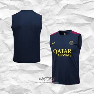 Camiseta de Entrenamiento Paris Saint-Germain 2023-2024 Sin Mangas Azul