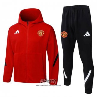 Chandal con Capucha del Manchester United 2025-2026 Rojo