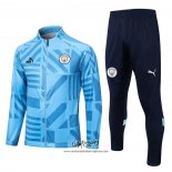 Chandal de Chaqueta del Manchester City 2022-2023 Azul Claro