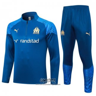 Chandal de Sudadera del Olympique Marsella 2023-2024 Nino Azul