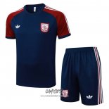 Chandal del Arsenal 2025-2026 Manga Corta Azul Rojo - Pantalon Corto