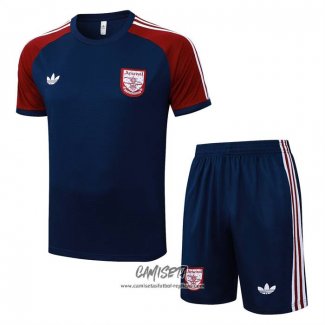 Chandal del Arsenal 2025-2026 Manga Corta Azul Rojo - Pantalon Corto