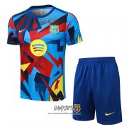 Chandal del Barcelona 2025-2026 Manga Corta Azul Rojo - Pantalon Corto