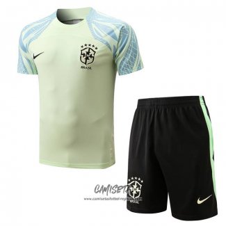 Chandal del Brasil 2022-2023 Manga Corta Verde - Pantalon Corto