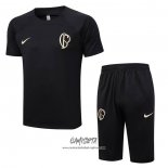 Chandal del Corinthians 2023-2024 Manga Corta Negro - Pantalon Corto