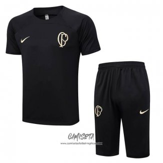 Chandal del Corinthians 2023-2024 Manga Corta Negro - Pantalon Corto