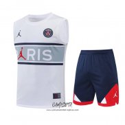 Chandal del Paris Saint-Germain 2022-2023 Sin Mangas Blanco y Gris