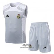 Chandal del Real Madrid 2025-2026 Sin Mangas Blanco Gris