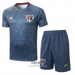 Chandal del Sao Paulo 2025-2026 Manga Corta Azul Gris - Pantalon Corto