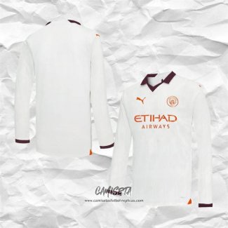 Segunda Camiseta Manchester City 2023-2024 Manga Larga