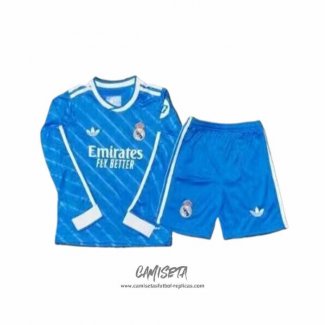 Tercera Camiseta Real Madrid 2025-2026 Nino Manga Larga