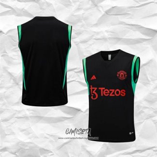 Camiseta de Entrenamiento Manchester United 2023-2024 Sin Mangas Negro