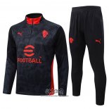 Chandal de Sudadera del AC Milan 2025-2026 Nino Negro