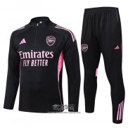 Chandal de Sudadera del Arsenal 2025-2026 Nino Negro Rosa