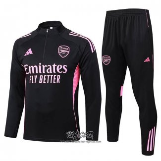 Chandal de Sudadera del Arsenal 2025-2026 Nino Negro Rosa