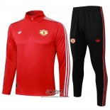 Chandal de Sudadera del Manchester United 2025-2026 Nino Rojo