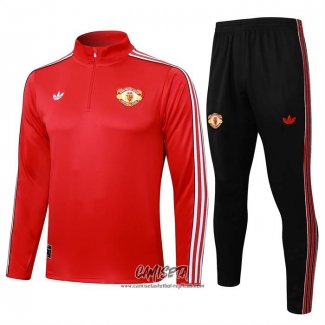 Chandal de Sudadera del Manchester United 2025-2026 Nino Rojo