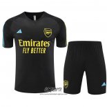 Chandal del Arsenal 2023-2024 Manga Corta Negro - Pantalon Corto