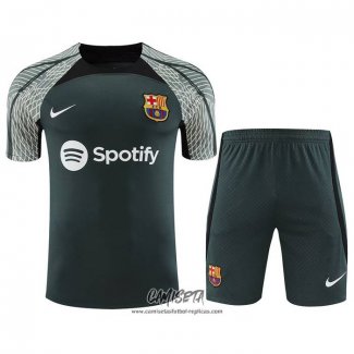 Chandal del Barcelona 2023-2024 Manga Corta Verde - Pantalon Corto