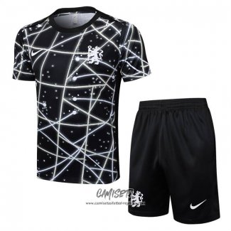 Chandal del Chelsea 2025-2026 Manga Corta Negro - Pantalon Corto