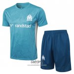 Chandal del Olympique Marsella 2024-2025 Manga Corta Azul - Pantalon Corto