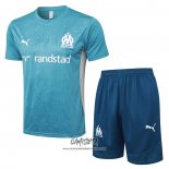 Chandal del Olympique Marsella 2024-2025 Manga Corta Azul - Pantalon Corto