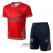 Chandal del Paris Saint-Germain Jordan 2022-2023 Manga Corta Rojo - Pantalon Corto
