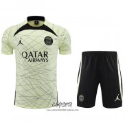 Chandal del Paris Saint-Germain Jordan 2023-2024 Manga Corta Amarillo - Pantalon Corto