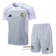 Chandal del Real Madrid 2025-2026 Manga Corta Gris - Pantalon Corto