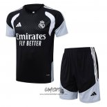 Chandal del Real Madrid 2025-2026 Manga Corta Negro - Pantalon Corto