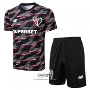 Chandal del Sao Paulo 2024-2025 Manga Corta Negro - Pantalon Corto