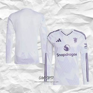 Segunda Camiseta Manchester United 2025-2026 Manga Larga