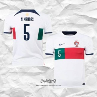 Segunda Camiseta Portugal Jugador N.Mendes 2022