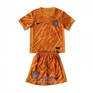 Camiseta Estados Unidos Portero 2024 Nino Naranja