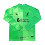 Camiseta Liverpool Portero 2021-2022 Manga Larga Verde