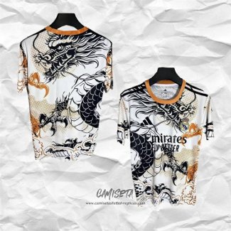 Camiseta Real Madrid Dragon 2025-2026 Blanco Negro Tailandia