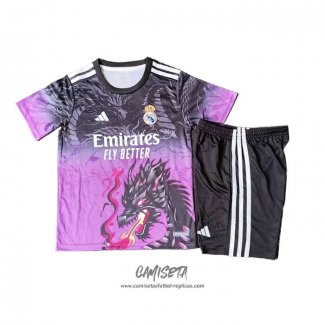 Camiseta Real Madrid Dragon 2025-2026 Nino Purpura