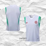 Camiseta de Entrenamiento Manchester United 2023-2024 Sin Mangas Blanco