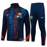 Chandal de Chaqueta del Barcelona 2024-2025 Nino Rojo y Azul