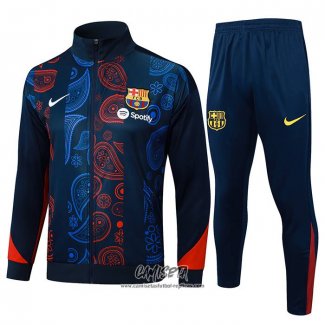 Chandal de Chaqueta del Barcelona 2024-2025 Nino Rojo y Azul