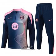 Chandal de Sudadera del Barcelona 2025-2026 Nino Azul Rosa