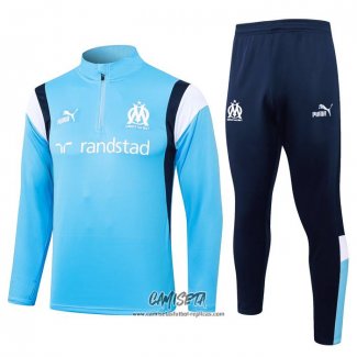 Chandal de Sudadera del Olympique Marsella 2023-2024 Azul Claro